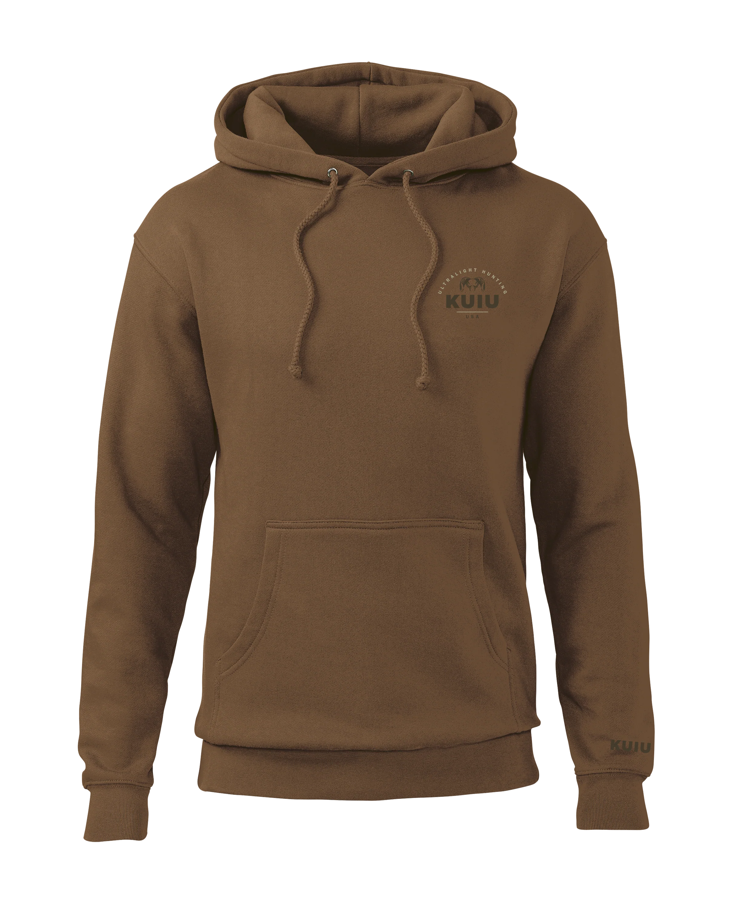 KUIU Stacked Chest Logo Hoodie | Saddle
