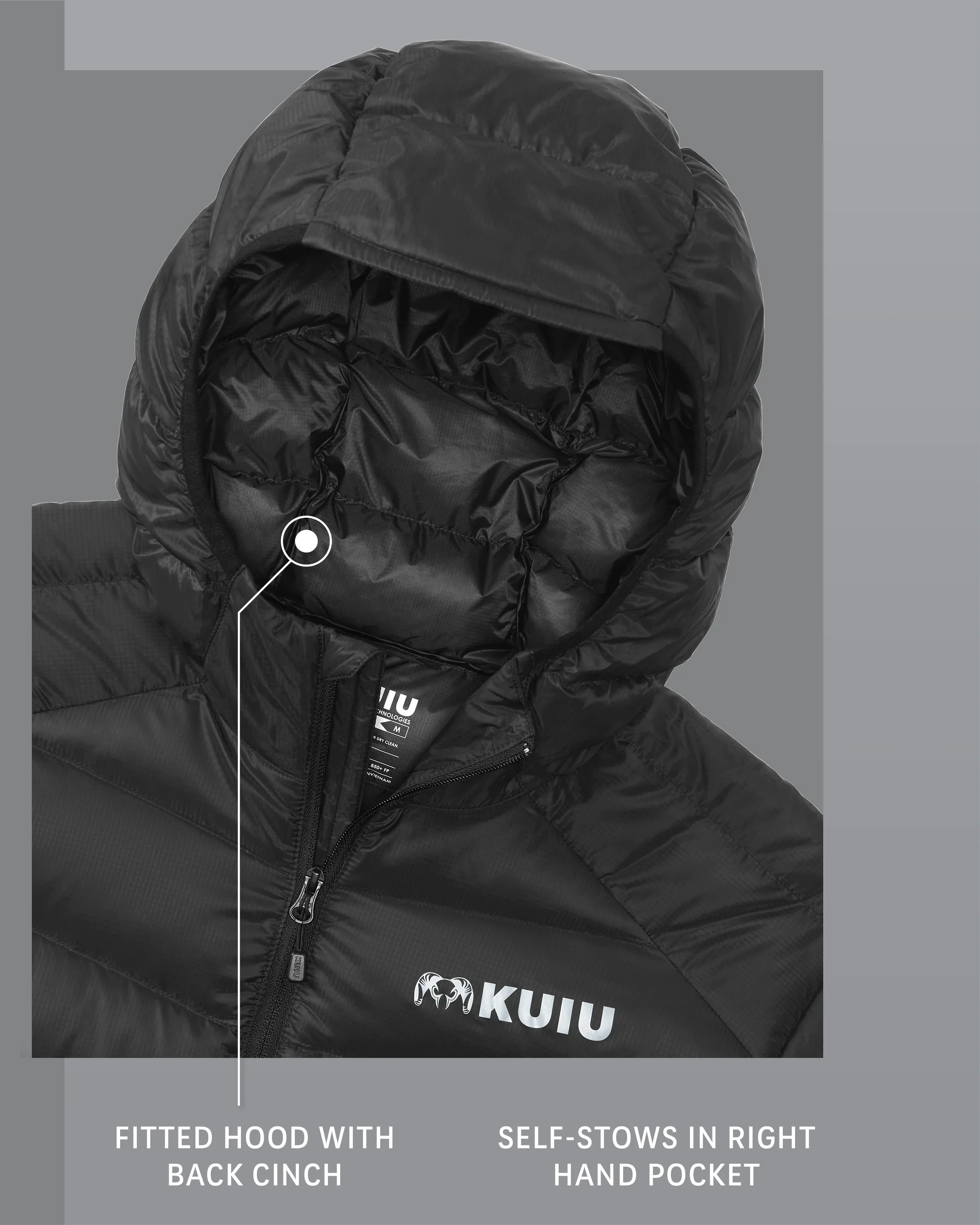 Super Down LT Hooded Jacket | Black - Image 3